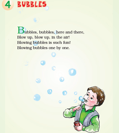 Class 1 English Book 2: Raindrops Chapter 4: Bubbles - Vrindawan