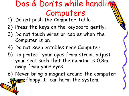 Class 3 Computer Science Syllabus Do’s and Don’ts of while working on ...